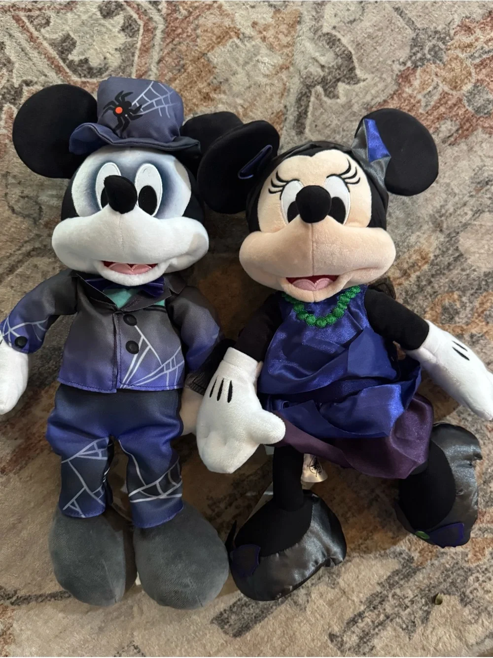 Disney Mickey & Minnie Plush Duo in Purple & Black Halloween Outfits